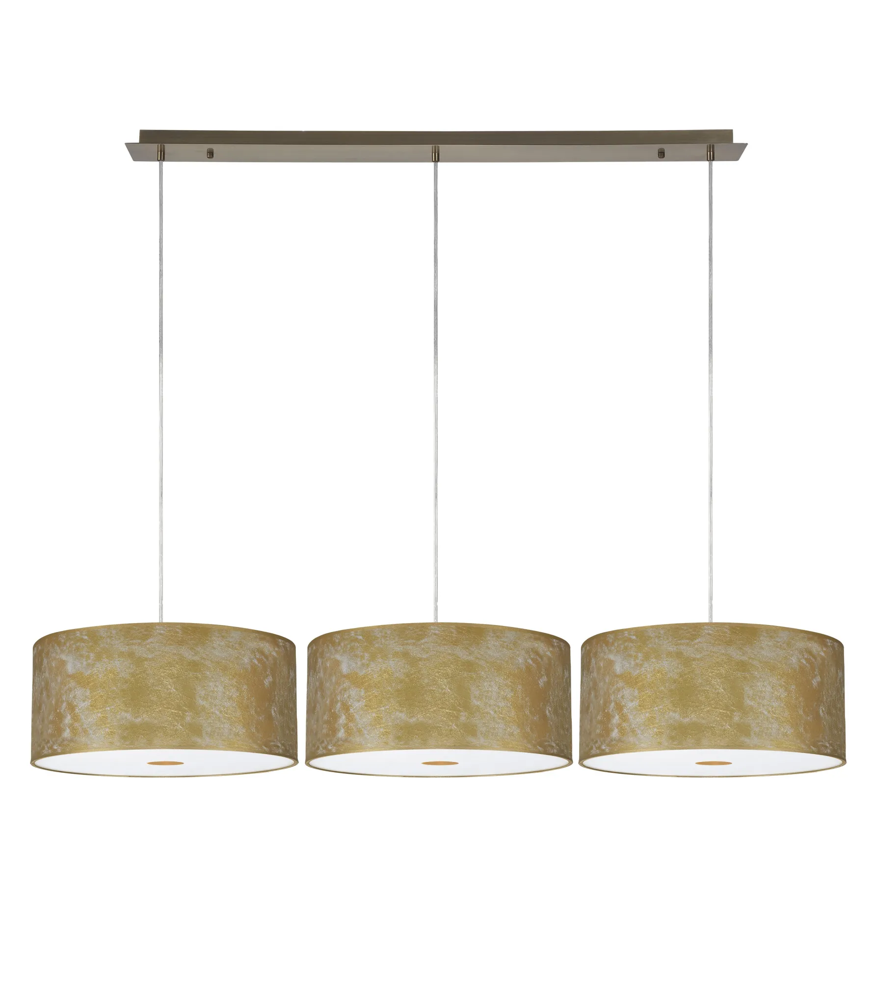 Baymont 40cm Shade 3 Light Pendant Antique Brass; Gold Leaf; Frosted Diffuser DK0840  Deco Baymont AB GL